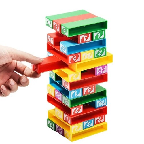 UNO Stacko Party Game Colored Stacking Blocks Balance Mattel standard size - Image 3