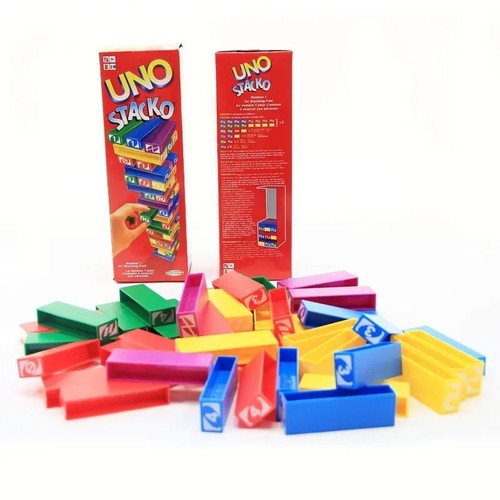 UNO Stacko Party Game Colored Stacking Blocks Balance Mattel standard size - Image 4