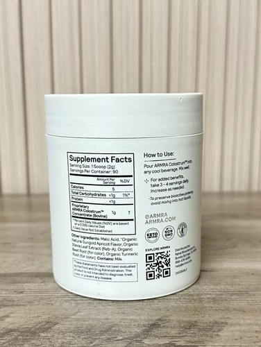 ARMRA COLOSTRUM HEALTH REVIVAL IMMUNE BARRIER SUPPORT 90 SERV. SUNGOLD APRICOT - Image 4