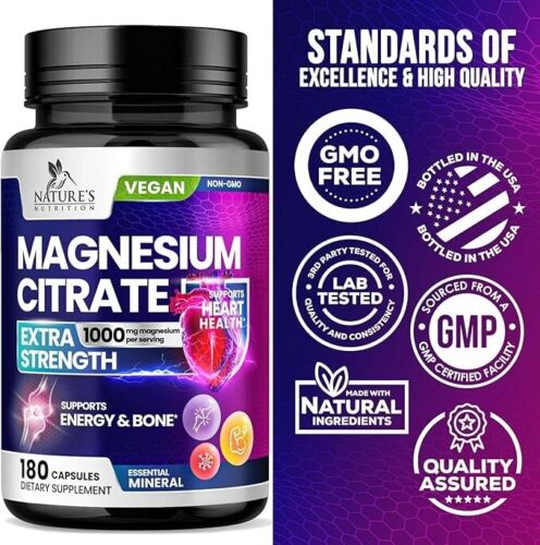 Magnesium Citrate Supplement 1000mg Best Absorption, Supports Bone, Heart Health - Image 4