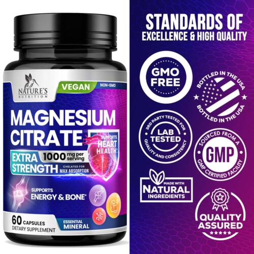 Magnesium Citrate Supplement 1000mg Best Absorption, Supports Bone, Heart Health - Image 16