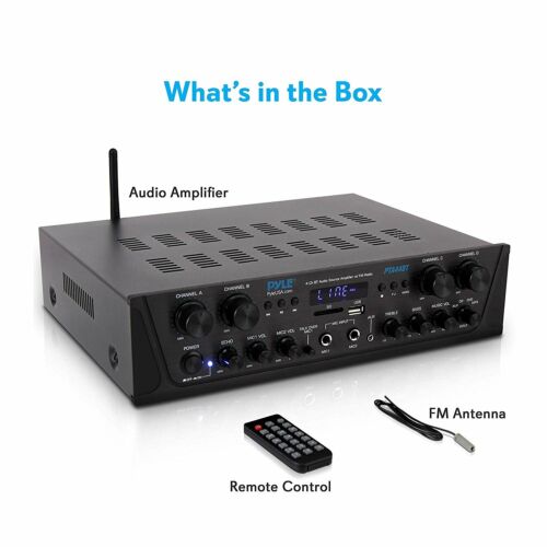 Pyle 500W Karaoke Wireless Bluetooth Amplifier - 4 Channel Stereo Audio - Image 3