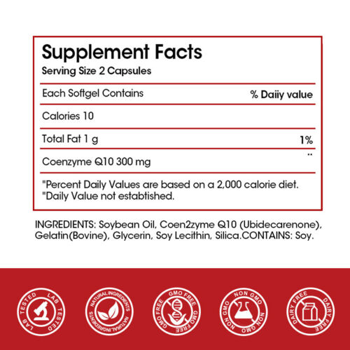 Coq10 300mg Capsules - Supports Nerve & Muscle Health,Promotes Energy & Vitality - Image 7