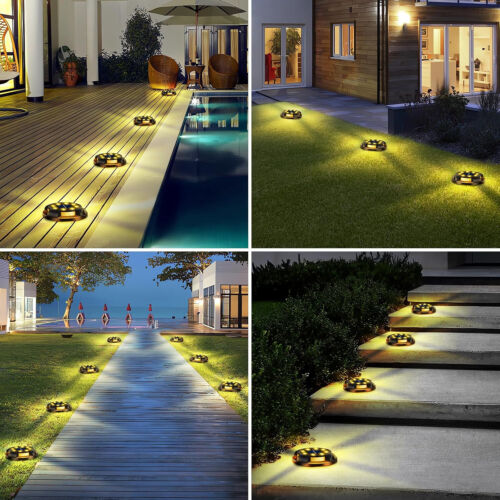 12 Pack Warm Solar In Ground Lights Outdoor Garden In Grond Lights Waterproof - Image 3