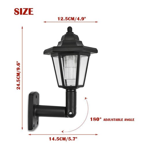 2/4 x Solar Powered Garden LED Light Outdoor Fence Wall Lantern Hexagonal Lamp - Image 6