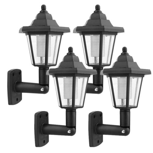 2/4 x Solar Powered Garden LED Light Outdoor Fence Wall Lantern Hexagonal Lamp - Image 18