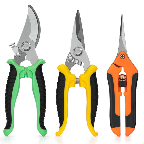3 Pack Stainless Steel Pruning Shears & Garden Scissors, Premium Handheld Clippe - Image 2