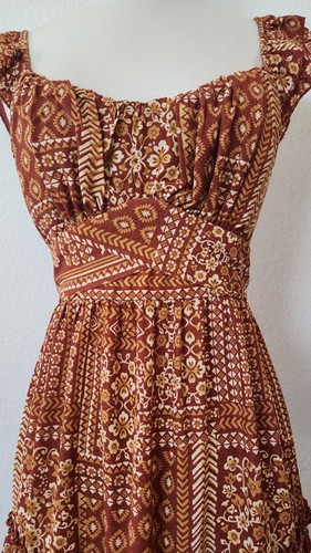 Anthropologie Midi Dress New Size Medium Bow Tie Back Romantic Coquette Peasant - Image 5
