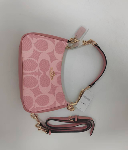 COACH Teri Shoulder Bag In Signature Canvas Powder Pink CAL51 Outlet NEW - Image 6