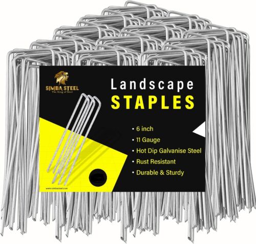 Landscape Staples 6 Inch 11 Gauge Galvanize Garden Stakes Fabric SOD - Image 2