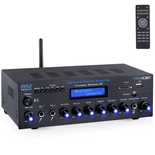 Pyle 200W Wireless BT Streaming Amplifier, Multi-Channel Home Audio Receiver - Image 2