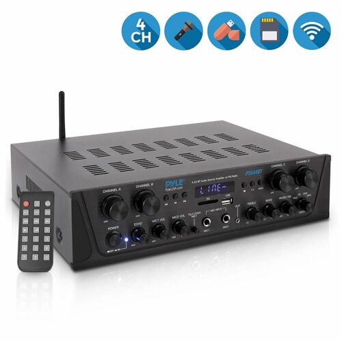Pyle 500W Karaoke Wireless Bluetooth Amplifier - 4 Channel Stereo Audio - Image 2