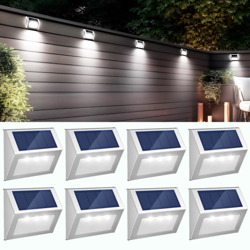 Solar Power Stairs Lights Outdoor Garden Pathway Wall Fence Deck Solar Step Lamp - Image 4