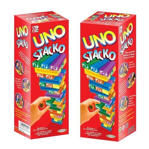 UNO Stacko Party Game Colored Stacking Blocks Balance Mattel standard size - Image 2