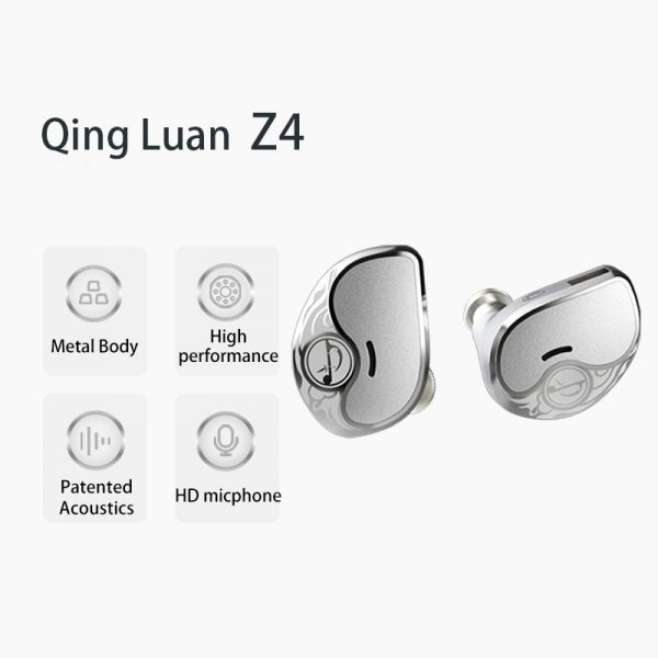 Zhulinniao Qingluan Z4 In-ear Metal Headphones HIFI Music Game Noise Cancelling Headphones Free Delivery Student Workplace