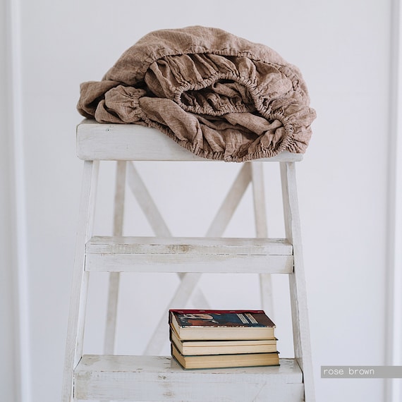 Linen FITTED SHEET Stonewashed and soft color 100% flax deep pocket sheet. Queen King Twin linen fitted sheet linen bedding Pure Flax - Image 8