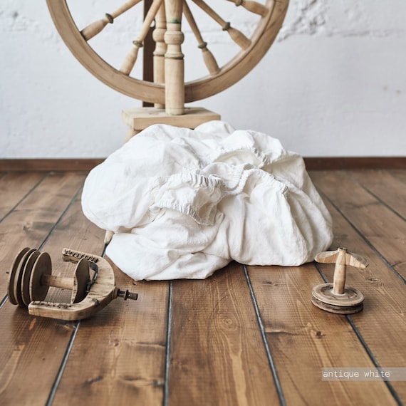 Linen FITTED SHEET Stonewashed and soft color 100% flax deep pocket sheet. Queen King Twin linen fitted sheet linen bedding Pure Flax - Image 6