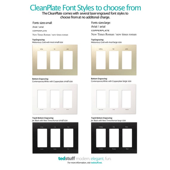 3 Gang :  Custom Labeled Metal Switch Plate Cover for Toggle switches,  Modern, Contemporary Designed & available in 5 finishes. - Image 10