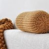 Chunky Knit Bolster Pillow: Recycled Cotton Mustard Neck Cushion Chunky Knit Bolster Pillow: Recycled Cotton Mustard Neck Cushion