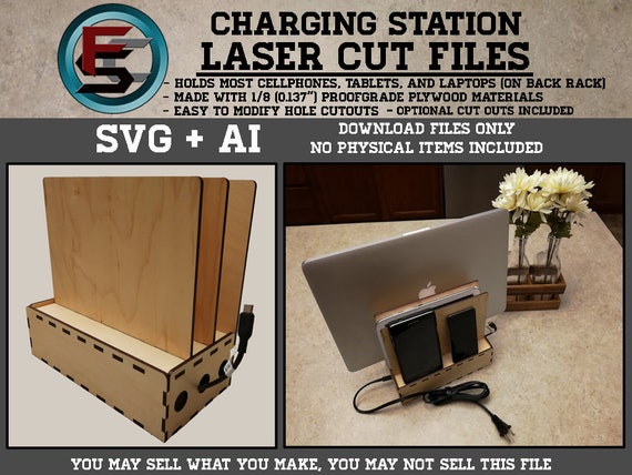 Charging Station SVG + Ai Laser Cut Files -- INSTANT DOWNLOAD - Image 10