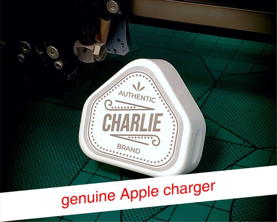 Personalised Charger Plug Phone iphone Name Usb Uk 3 Wireless Any Design gift idea Christmas Present Printed Image Pin Wall Personalized