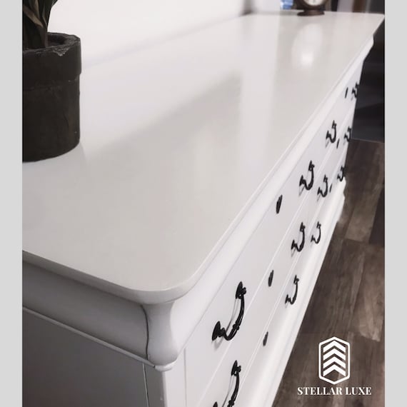 SOLD - Shabby Chic white dresser with 8 drawers - Image 4