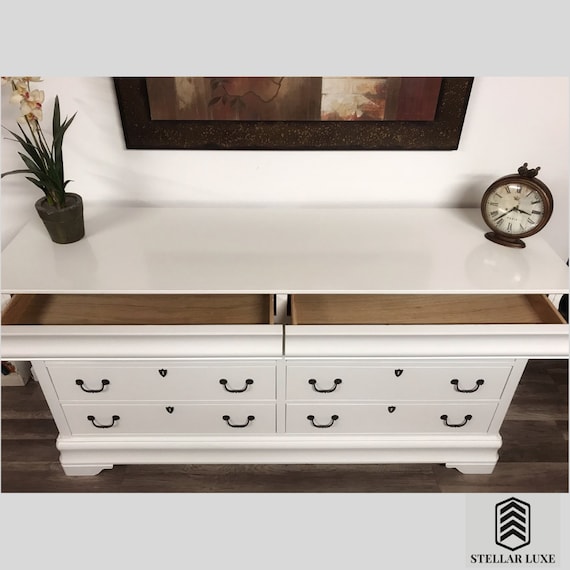 SOLD - Shabby Chic white dresser with 8 drawers - Image 3