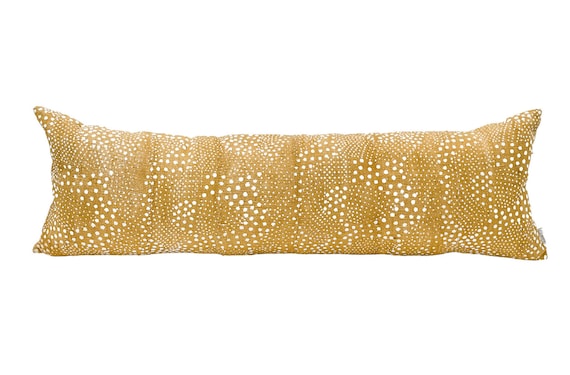 Extra long Bolster Pillow Cover, African Mudcloth Pillow Cover, Extra Long Lumbar Pillow, Mustard Yellow Long Pillow Cover - Image 4