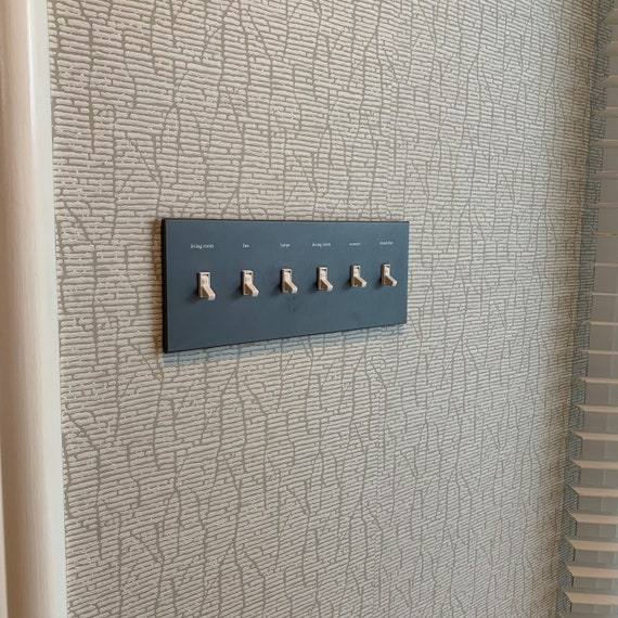 3 Gang :  Custom Labeled Metal Switch Plate Cover for Toggle switches,  Modern, Contemporary Designed & available in 5 finishes. - Image 9