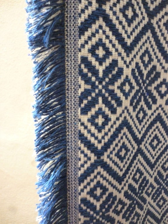 Woven Cotton Blend Bedspread: Greek Double Bed Cover, Traditional Pattern - Image 4