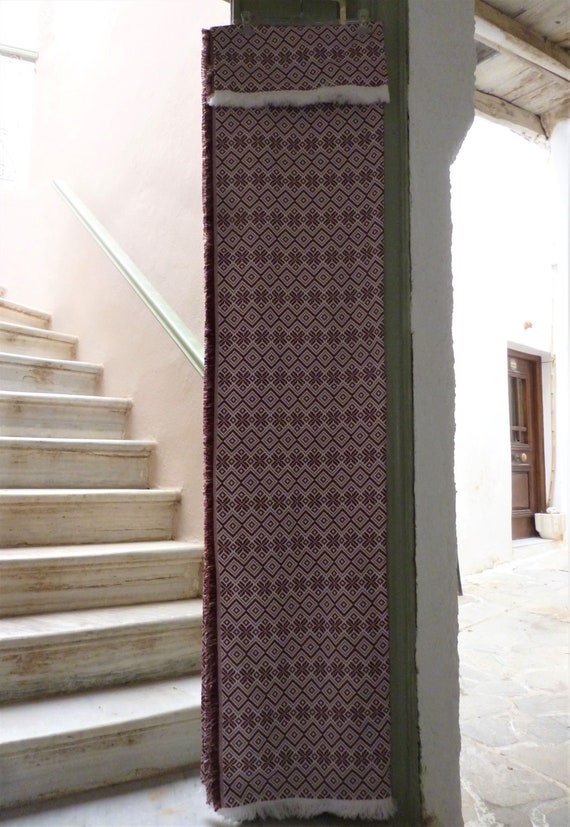 Woven Cotton Blend Bedspread: Greek Double Bed Cover, Traditional Pattern - Image 8