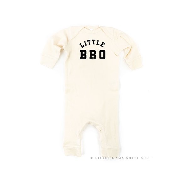 LITTLE BRO - Varsity - Baby Sleeper | Infant Bodysuit | Baby Bodysuit | Baby Graphic Tee | Infant Romper | Baby Sleeper | Sibling Outfits | - Image 2