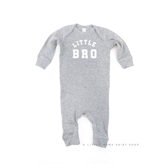 LITTLE BRO - Varsity - Baby Sleeper | Infant Bodysuit | Baby Bodysuit | Baby Graphic Tee | Infant Romper | Baby Sleeper | Sibling Outfits | - Image 7
