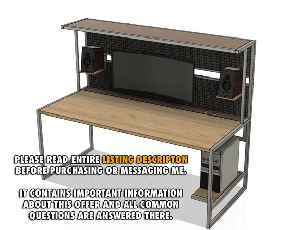 DOWNLOADABLE PLANS for Feature Packed Home Office / Gaming Desk / PC Workstation (Integrated Shelf, Lighting, Usb Hubs, Outlets & more!) - Image 3