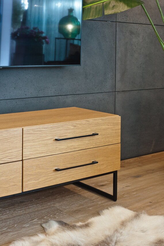 Leah- rtv cabinet with drawers, chest of drawers, console, TV cabinet, household appliances cabinet, rtv cabinet, natural oak, - Image 4