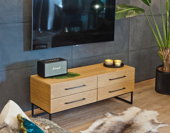 Leah- rtv cabinet with drawers, chest of drawers, console, TV cabinet, household appliances cabinet, rtv cabinet, natural oak, - Image 2