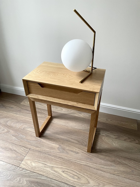 wood nightstand, narrow nightstand, bedside table with drawer, bed side table for bedroom, small entryway table, bedroom furniture - Image 6