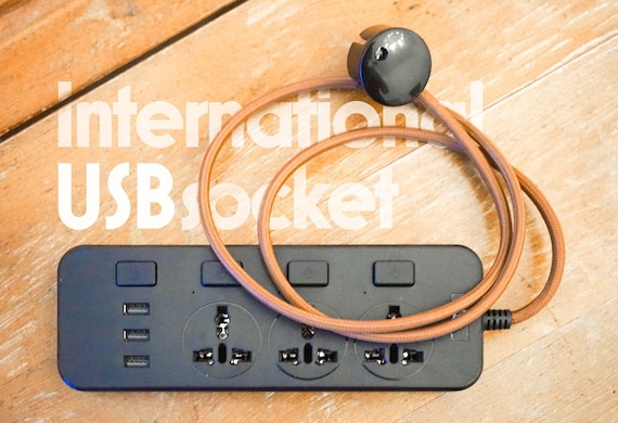 USB Socket Us Uk Eu Fr | Universal Power Strip Usb Port Hub Charger | Textile Fabric Cable International Travel Extension | Custom Home Gift