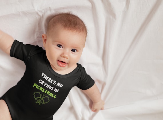 Pickleball Onesie, There's No Crying in Pickleball, Pickleball Baby Onesie, Baby shower gift
