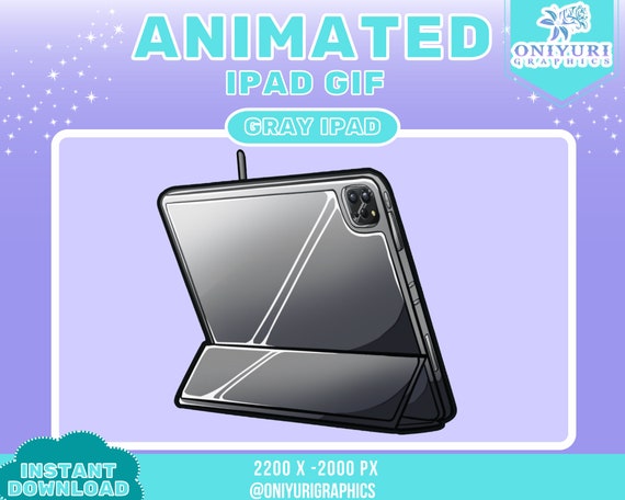 Animated Art Drawing Tablet Gray GIF | PNGtuber  | Vtuber | Twitch Channel | Discord | Emote | Stream | Art Stream Asset | Art Tablet |