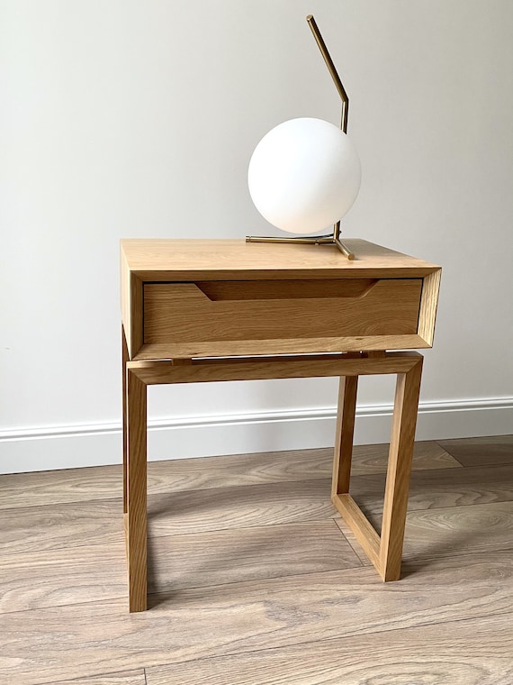 wood nightstand, narrow nightstand, bedside table with drawer, bed side table for bedroom, small entryway table, bedroom furniture - Image 7