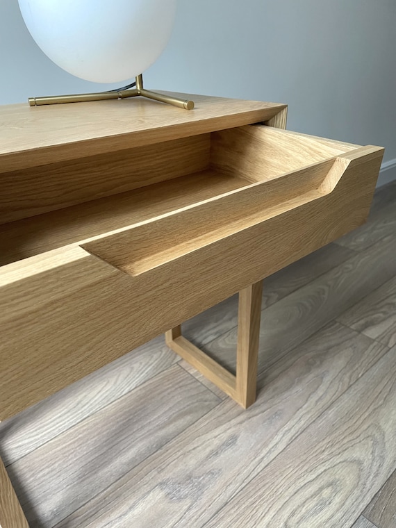 wood nightstand, narrow nightstand, bedside table with drawer, bed side table for bedroom, small entryway table, bedroom furniture - Image 4