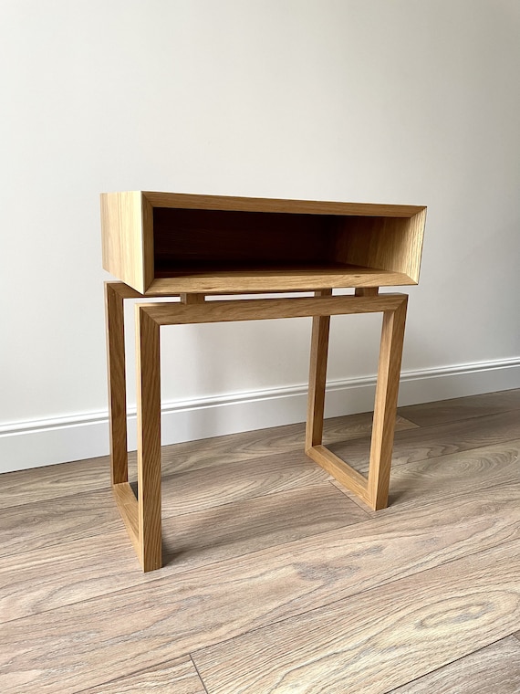 wood nightstand, narrow nightstand, bedside table with drawer, bed side table for bedroom, small entryway table, bedroom furniture - Image 3