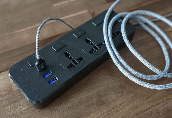USB Socket Us Uk Eu Fr | Universal Power Strip Usb Port Hub Charger | Textile Fabric Cable International Travel Extension | Custom Home Gift - Image 2