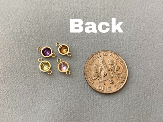4mm 14kt Gold Filled Birthstone CONNECTORS - You Choose Mix & Match - Top Quality AAA Cz Bezel - Bulk Permanent Jewelry Supply - USA made B2 - Image 5