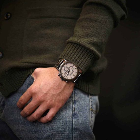 Anniversary Gift for Him,Wood Watch,Personalized Watch,Engraved Watch,Wooden Watch,Groomsmen Watch,Mens Watch,Boyfriend Gift,Gift for Dad - Image 3