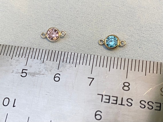4mm 14kt Gold Filled Birthstone CONNECTORS - You Choose Mix & Match - Top Quality AAA Cz Bezel - Bulk Permanent Jewelry Supply - USA made B2 - Image 8