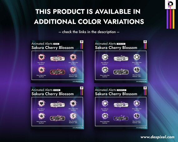 Pink Sakura Animated Cherry Blossom Stream Webcam | Twitch Stream Overlay | Livestream Facecam | Webcam Frame for Streamers | - Image 6