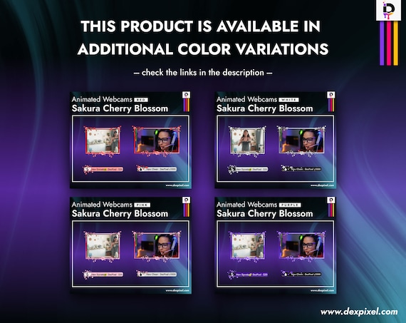 Pink Sakura Animated Cherry Blossom Stream Webcam | Twitch Stream Overlay | Livestream Facecam | Webcam Frame for Streamers | - Image 7