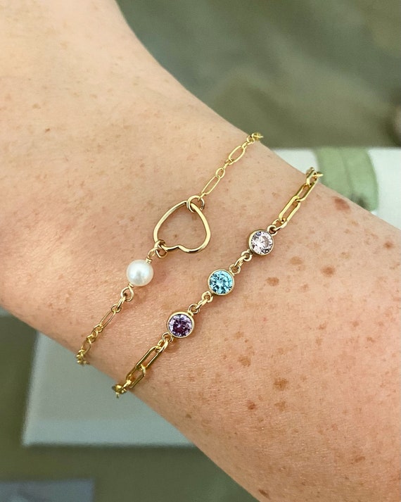 4mm 14kt Gold Filled Birthstone CONNECTORS - You Choose Mix & Match - Top Quality AAA Cz Bezel - Bulk Permanent Jewelry Supply - USA made B2 - Image 3